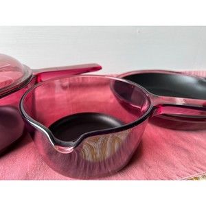 Corning Ware Visions CRANBERRY with Teflon Bottom (4 piece set)